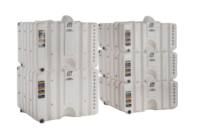 Snyder Tank Industrial Chemical CUBETAINER™ STACKABLE TANKS & GRAVITY FEED SYSTEMS