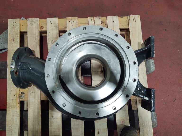 Sulzer pump case with weld repair (final) and hard coating on ID