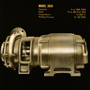 Goulds 3655 Enclosed Impeller, Single Stage, Close Coupled, End Suction Centrifugal Pumps